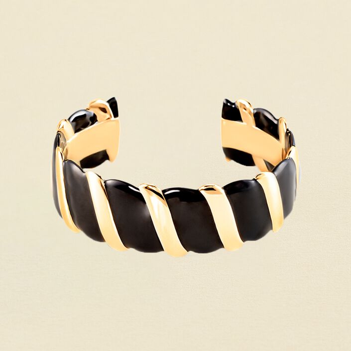 Manchette SESHA - Noir / Doré - Bracelets  | Agatha