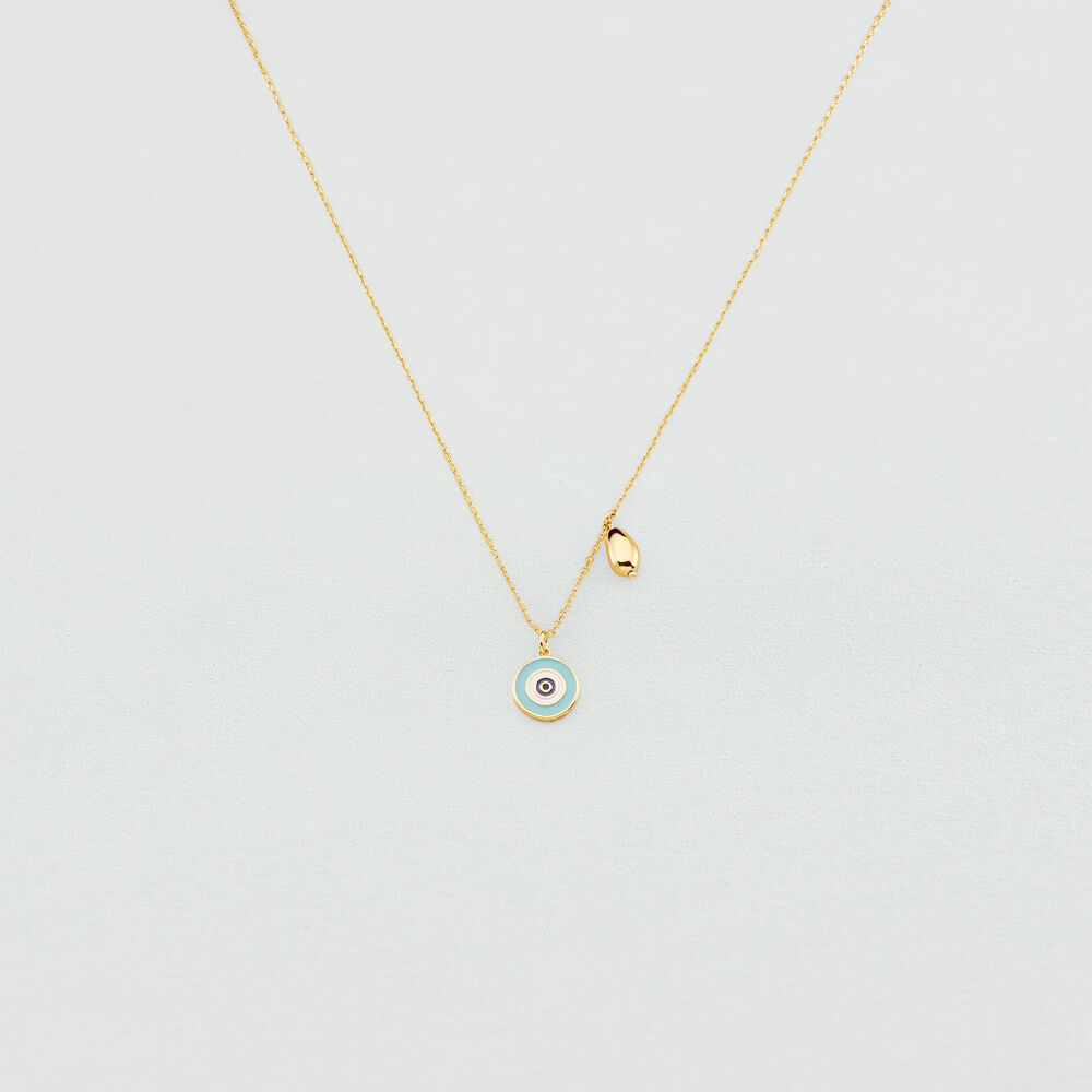 Collier ras du cou CYCLADES - Turquoise / Doré -   | Agatha