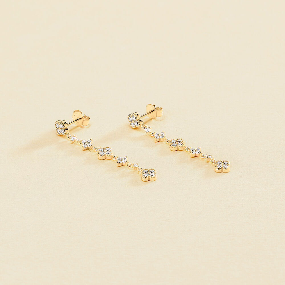 Boucles d'oreilles pendantes BELOVED - Cristal / Doré - Boucles d'oreilles fantaisies  | Agatha
