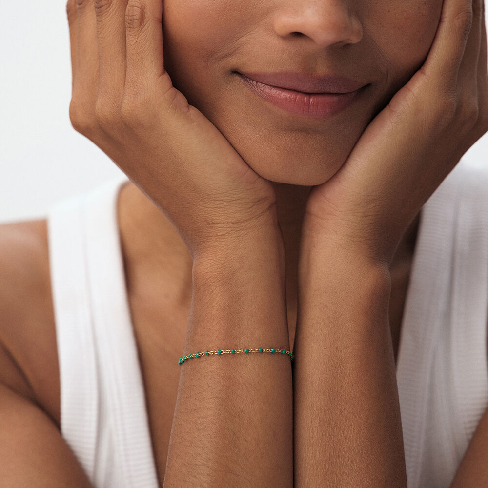 Bracelet souple SMARTY - Vert / Dor&eacute; - Bracelets souples  | Agatha