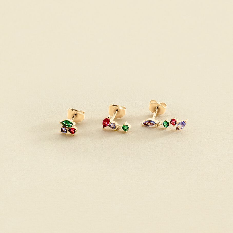 Piercing puce AMAS - Multicolore / Doré - Piercings  | Agatha