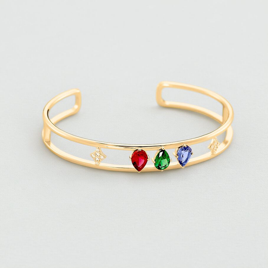 Manchette ASTRE - Multicolore / Doré - Bracelets  | Agatha