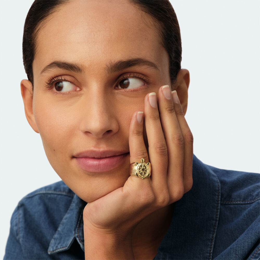 Bague large PANGEA - Dor&eacute; - Bagues larges  | Agatha