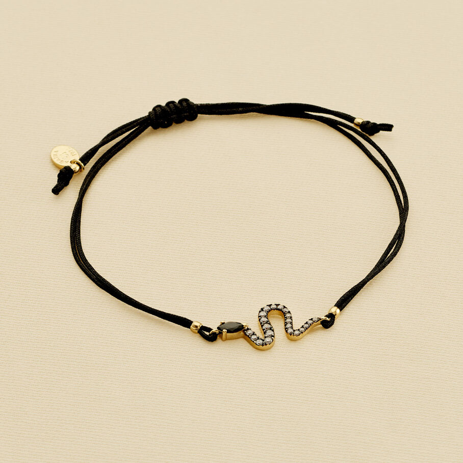 Bracelet cordon SNAKY - Doré / Noir