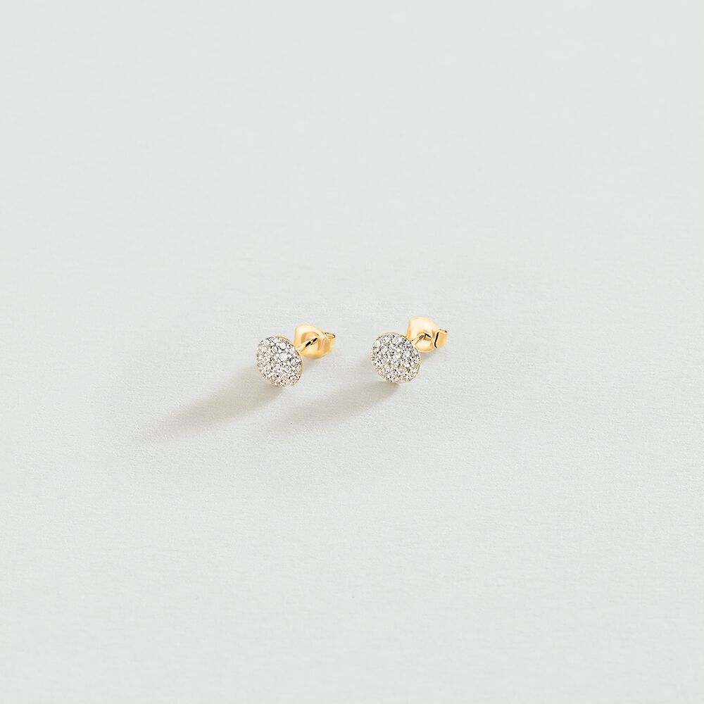 Boucles d'oreilles puces CRYSTAL - Cristal / Dor&eacute; - Boucles d'oreilles puces  | Agatha