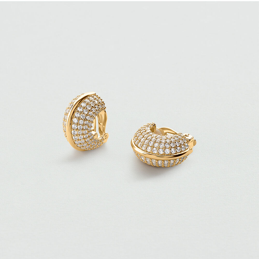 Boucles d'oreilles clips TURENNE - Cristal / Dor&eacute; - Boucles d'oreilles clips  | Agatha