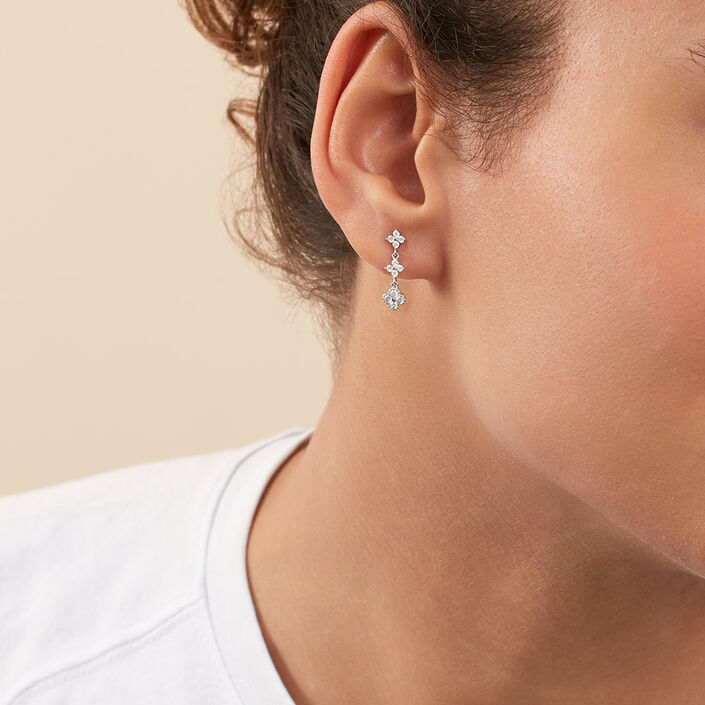 Boucles d'oreilles pendantes BELOVED - Cristal / Argenté - Boucles d'oreilles  | Agatha