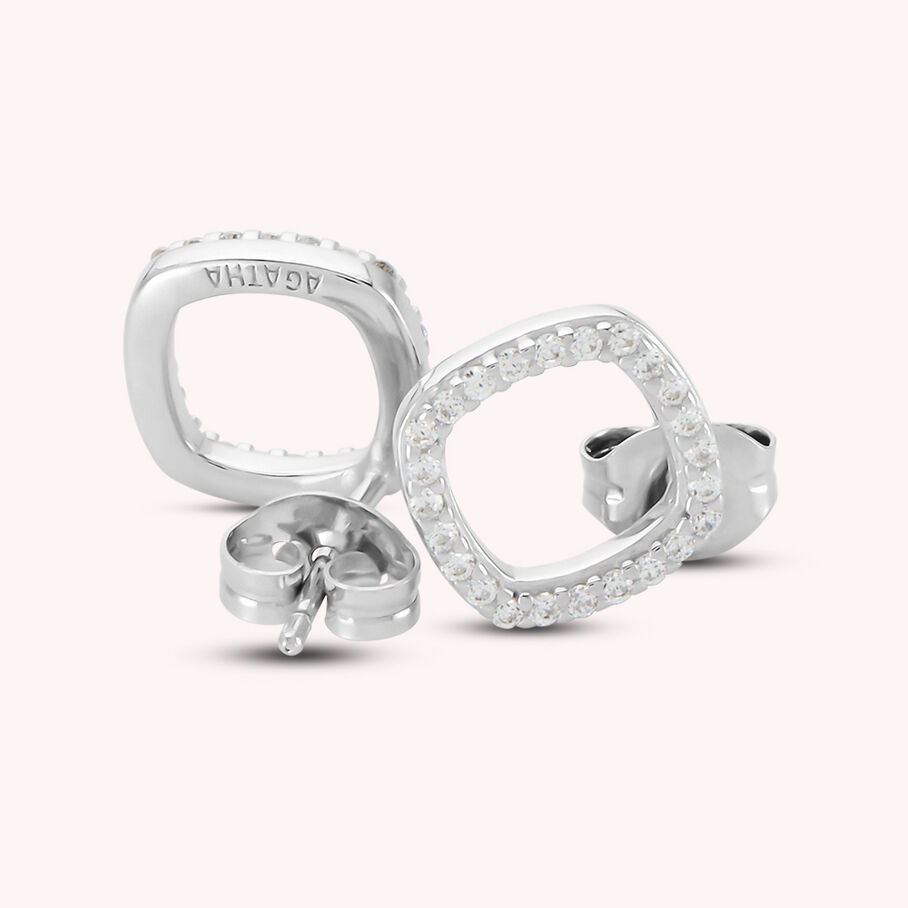 Boucles d'oreilles puces SISSI - Cristal / Argenté - Boucles d'oreilles puces  | Agatha