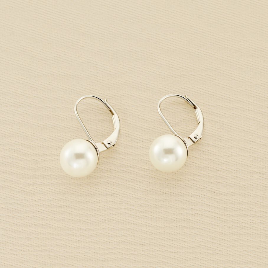 Boucles d'oreilles pendantes PEARLY - Perle / Argenté - Boucles d'oreilles  | Agatha