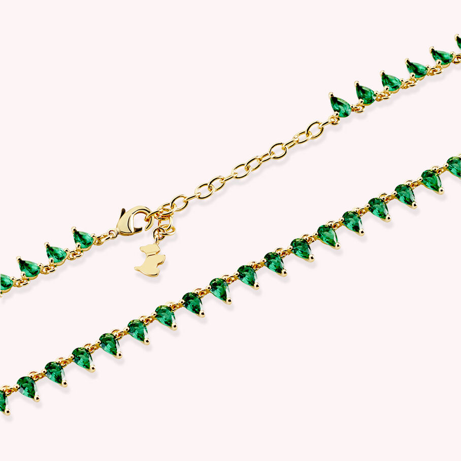 Collier ras du cou OLIMPIA - Vert / Doré - Colliers  | Agatha