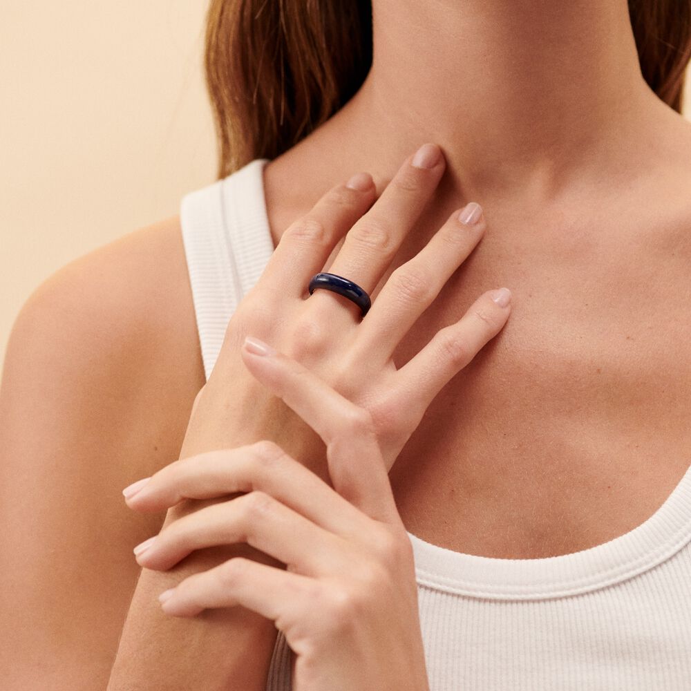 Bague fine TORSADES - Bleu / Doré - Bagues fantaisie  | Agatha