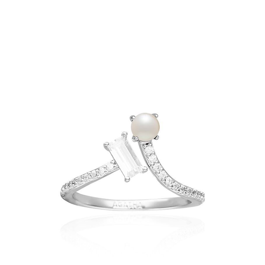 Bague fine GIOIA - Cristal / Argenté - Bagues  | Agatha