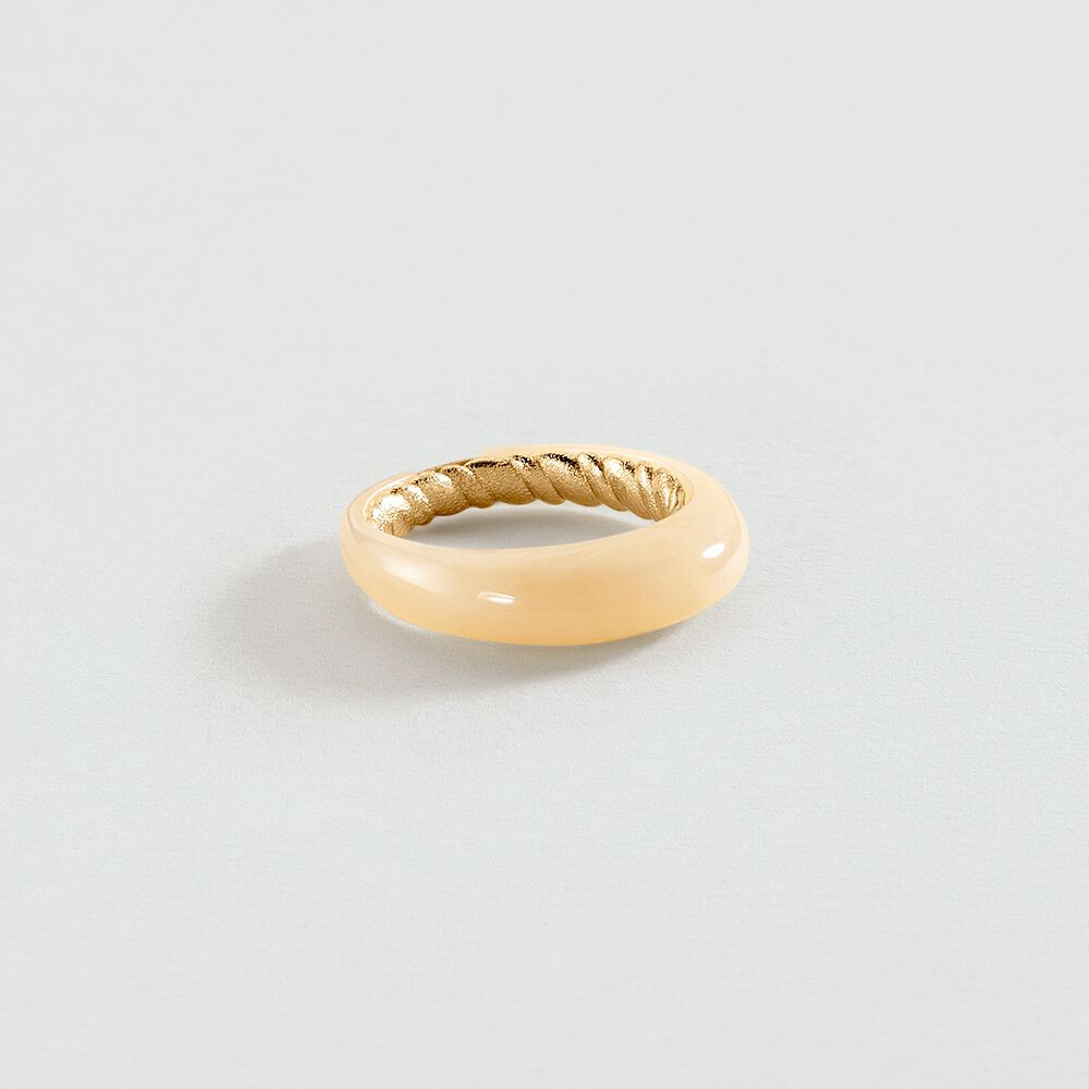 Bague fine TORSADES - Ivoire / Doré - Bagues fantaisie  | Agatha