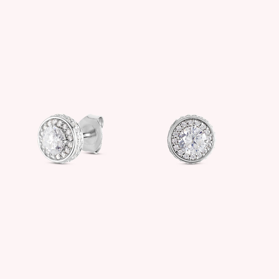Boucles d'oreilles puces IMPERIAL - Cristal / Argenté - Boucles d'oreilles puces  | Agatha
