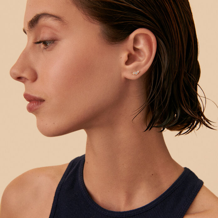Piercing puce CROISSAN - Cristal / Doré - Piercings  | Agatha