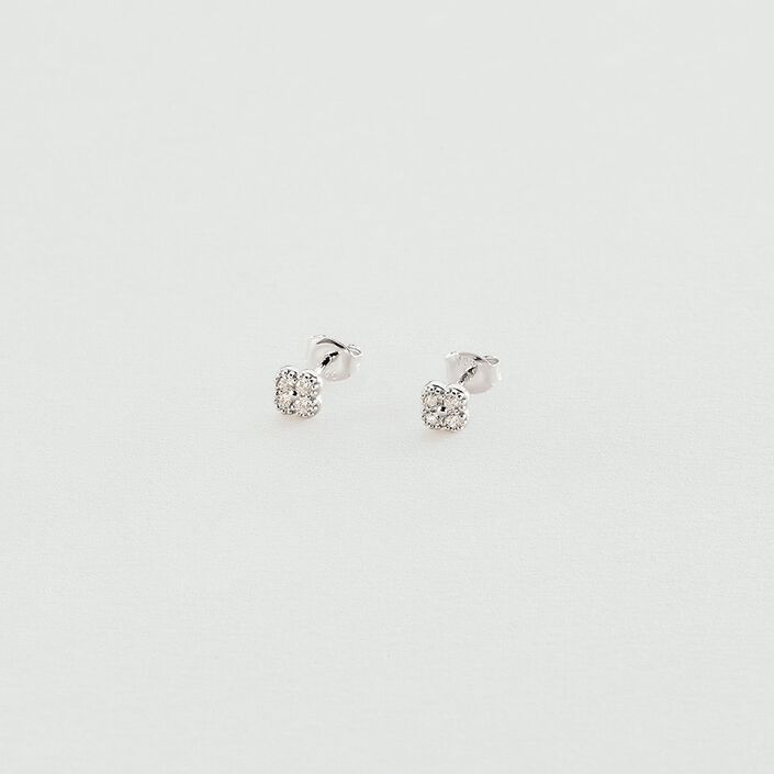 Boucles d'oreilles puces BELOVED - Cristal / Argenté - Boucles d'oreilles puces  | Agatha