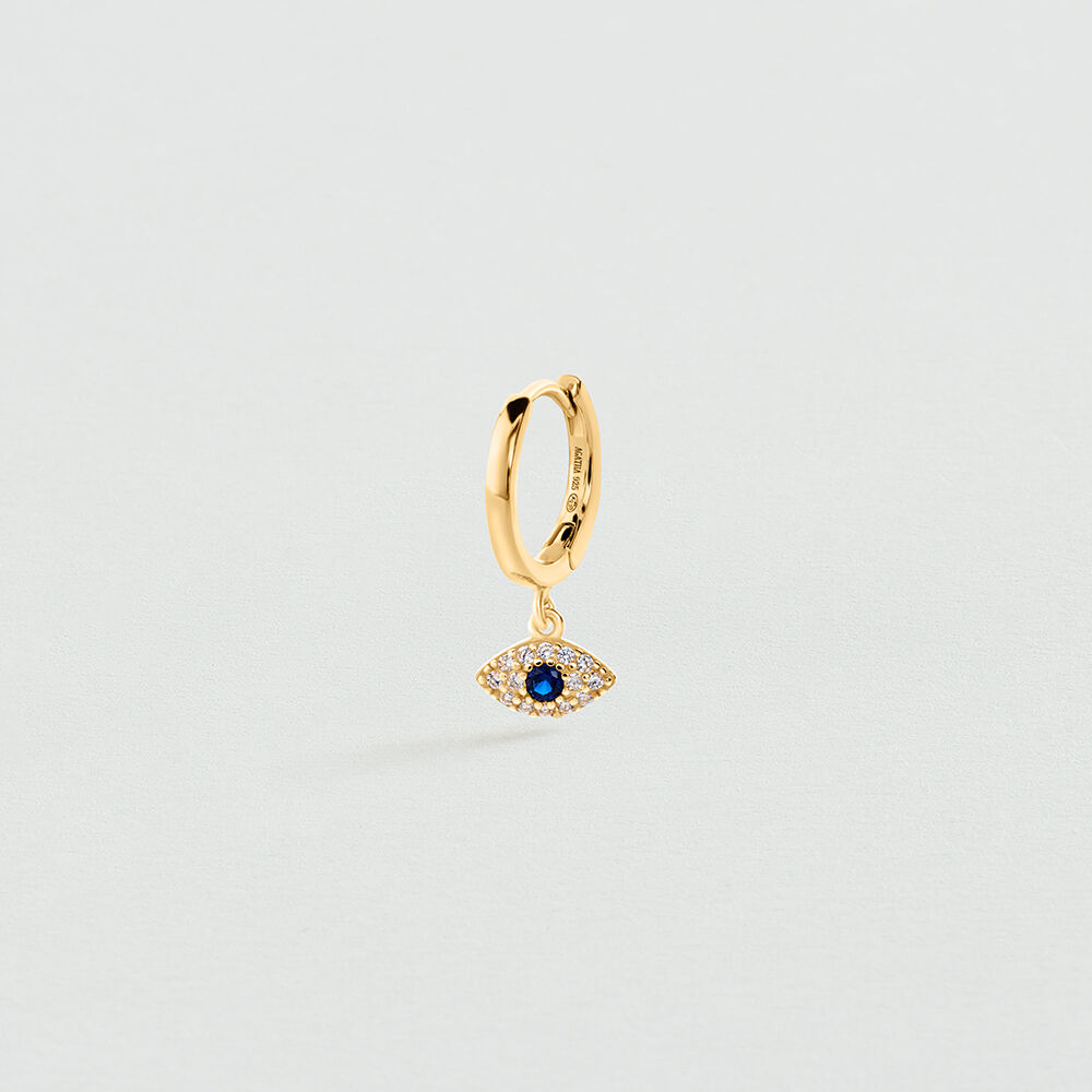 Cr&eacute;ole &agrave; l'unit&eacute; EAR3NAZAR - Bleu / Dor&eacute; - Boucles d'oreilles  | Agatha
