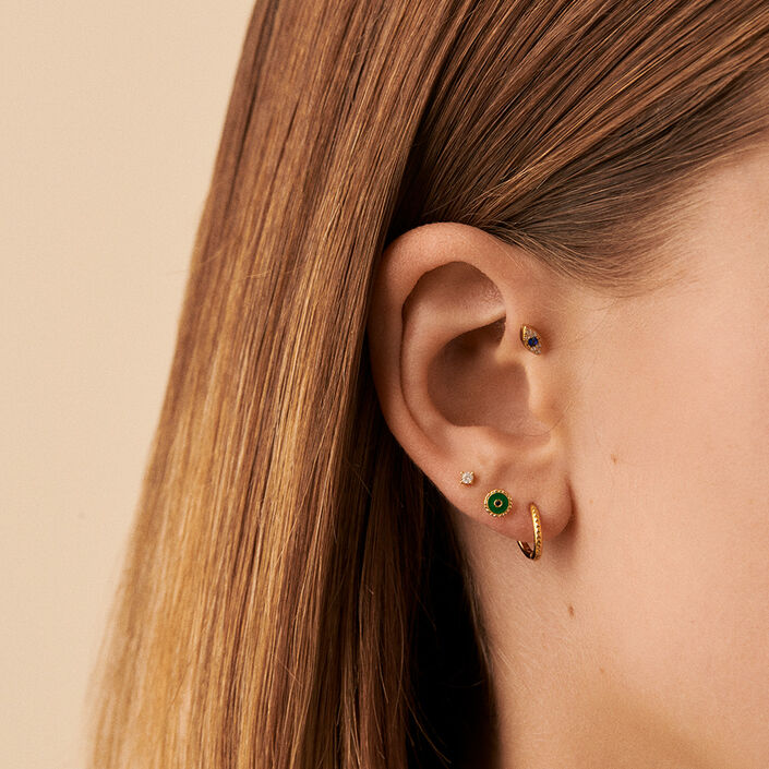 Piercing puce MIX& MATCH - Vert / Doré - Piercings  | Agatha