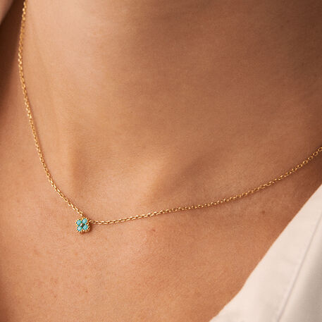 Collier ras du cou BELOVED - Turquoise / Doré - Colliers  | Agatha