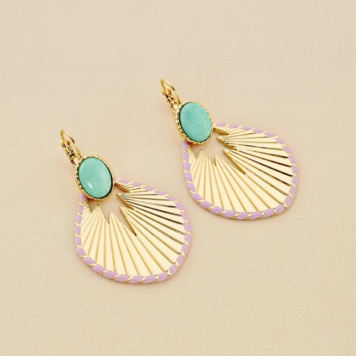 Boucles d'oreilles pendantes ARLEQUIN - Amazonite - Boucles d'oreilles  | Agatha