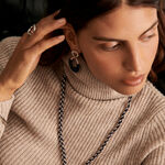 Boucles d'oreilles pendantes TWIGGY - Argenté / bleu foncé  - Boucles d'oreilles  | Agatha