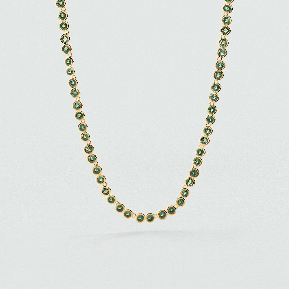 Collier court RIVIERE SAINT GERMAIN - Vert / Dor&eacute; - Colliers mi-long  | Agatha