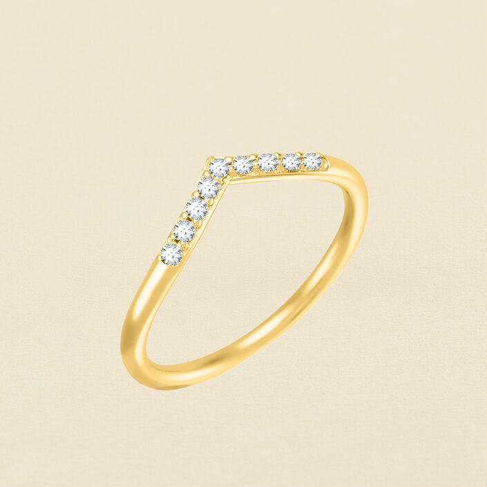 Bague fine BIRDY - Cristal / Doré - Bagues  | Agatha