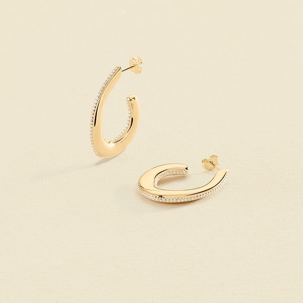 Créoles GEMINI - Cristal / Doré - Boucles d'oreilles  | Agatha