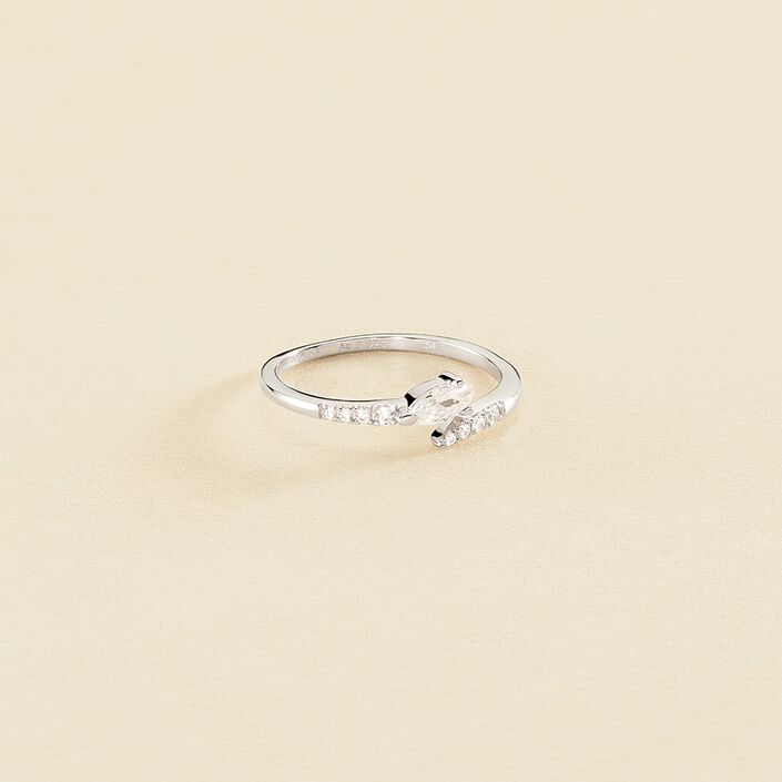 Bague fine SNAKY - Cristal / Argenté - Bagues  | Agatha