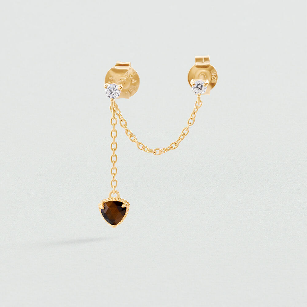 Puce &agrave; l'unit&eacute; PIERRES NATURELLES MIX & MATCH - Oeil de tigre - Boucles d'oreilles puces  | Agatha