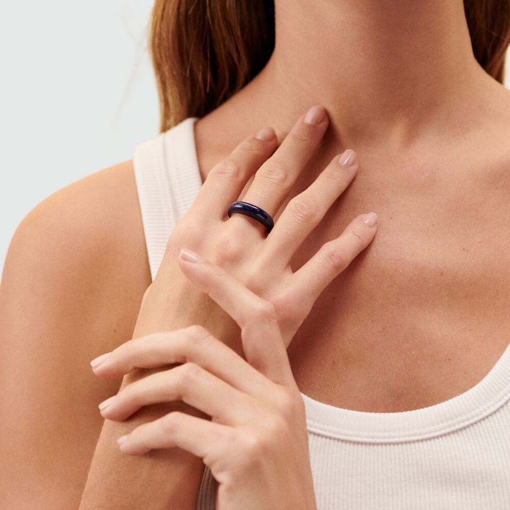 Bague fine TORSADES - Bleu / Dor&eacute; - Bagues fantaisie  | Agatha