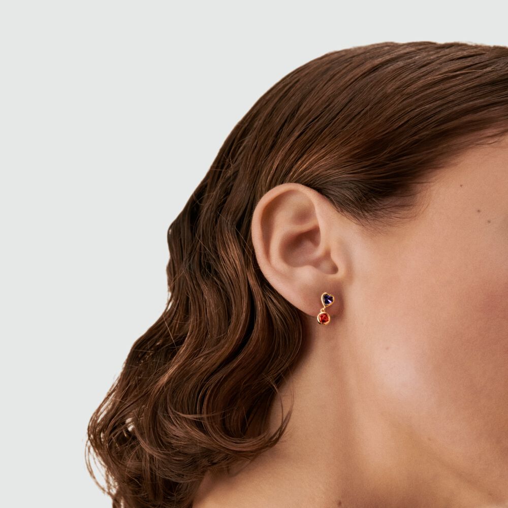 Piercing puce LILA - Violet / Dor&eacute; - Argent v&eacute;ritable  | Agatha