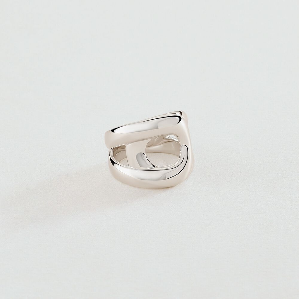 Bague large CURVE - Argenté - Bagues fantaisie  | Agatha