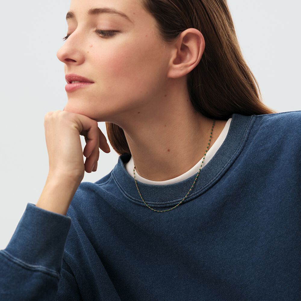 Collier ras du cou SMARTY - Vert / Doré - Colliers fantaisie  | Agatha