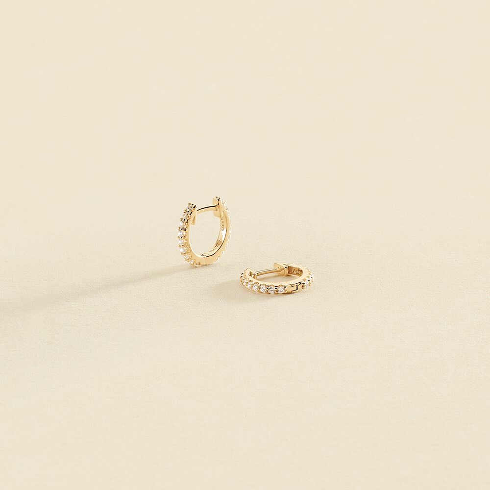 Créoles AUSTRAL - Cristal / Doré - Boucles d'oreilles  | Agatha