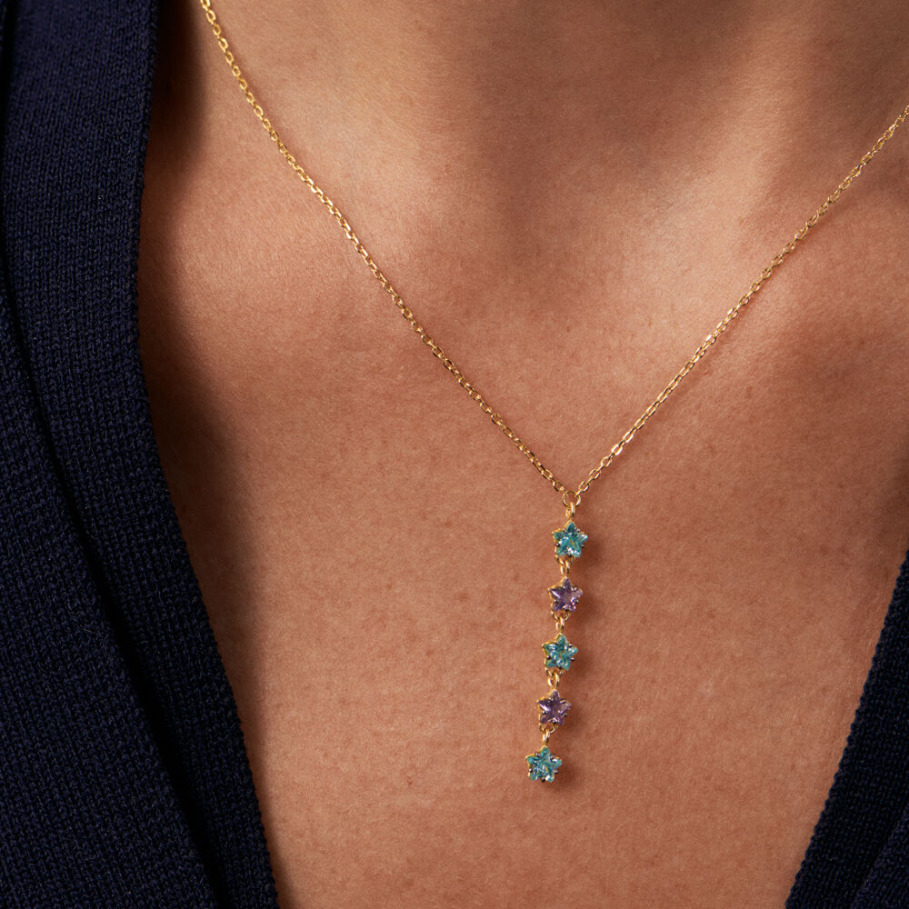 Collier mi-long SPACEAG - Multicolore / Doré - Colliers fantaisie  | Agatha