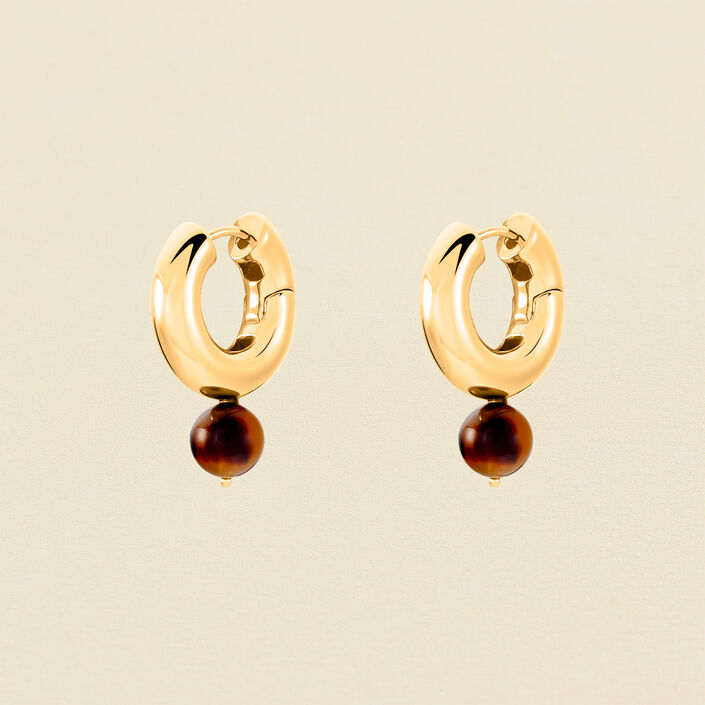 Créoles BOUCLE - Ecaille / Doré - Boucles d'oreilles  | Agatha