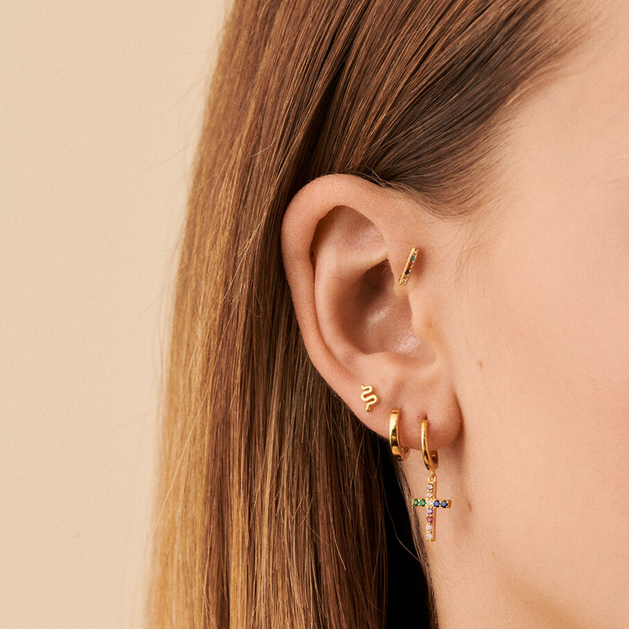 Piercing puce RAINBOW - Multicolore / Doré - Piercings  | Agatha