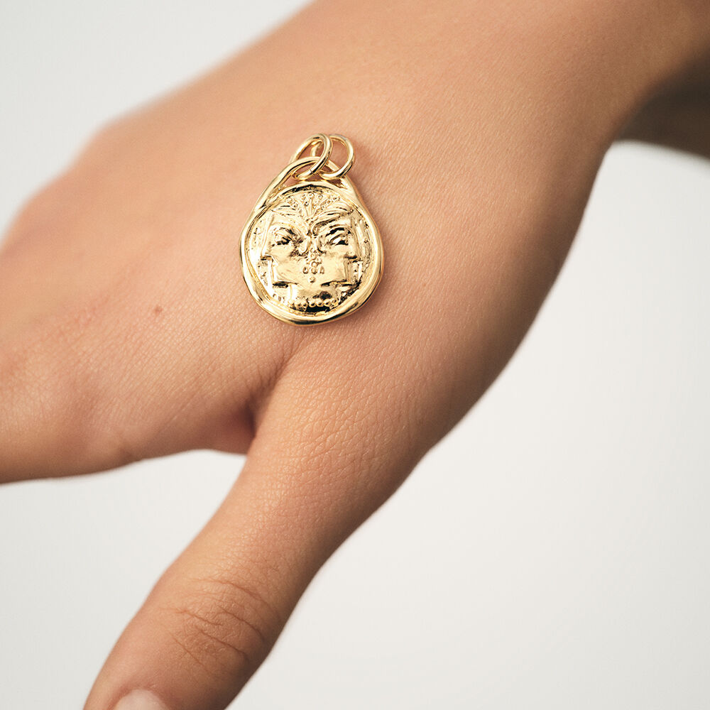 Pendentif GEMEAUX ZODIAQUE - Doré - Bijoux sans pierre  | Agatha