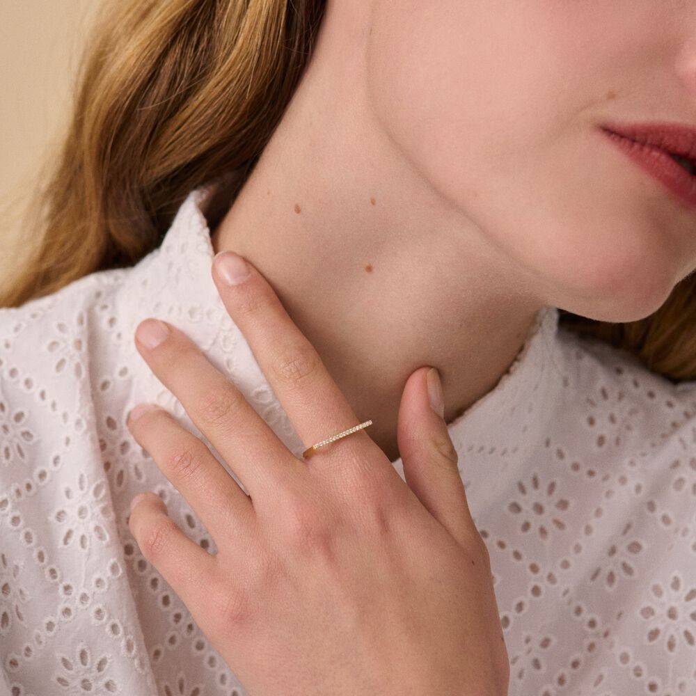 Bague fine BARSHINE Cristal Dore