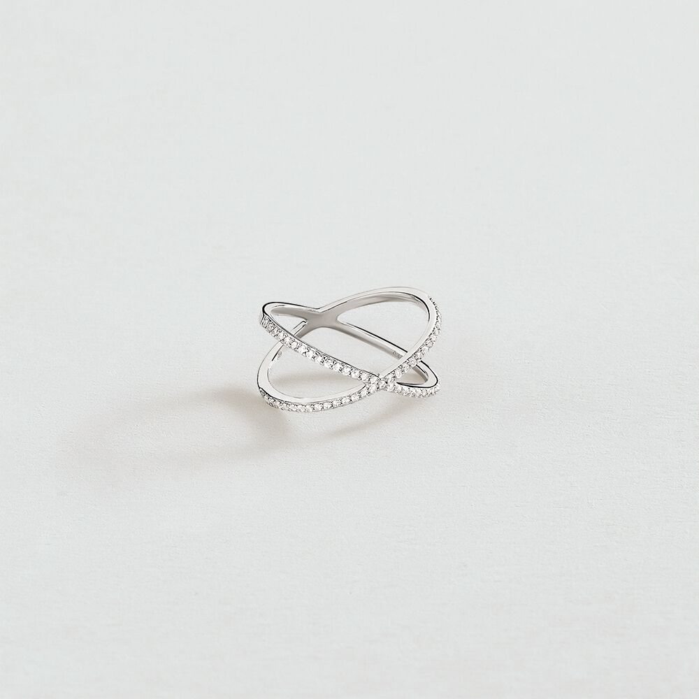 Bague fine BARSHINE - Cristal / Argenté - Bagues avec pierre  | Agatha