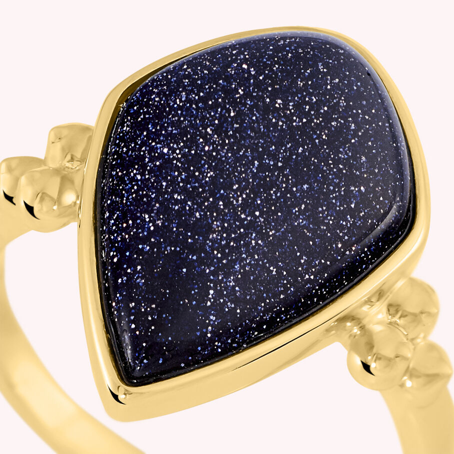 Bague fine CREPUSCULE - Bleu / Doré - Bagues  | Agatha