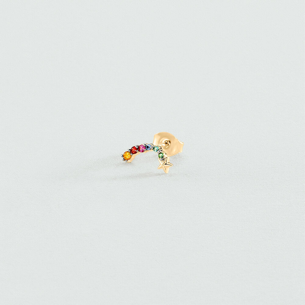 Piercing puce SPACEAGE - Multicolore / Doré - Piercings  | Agatha