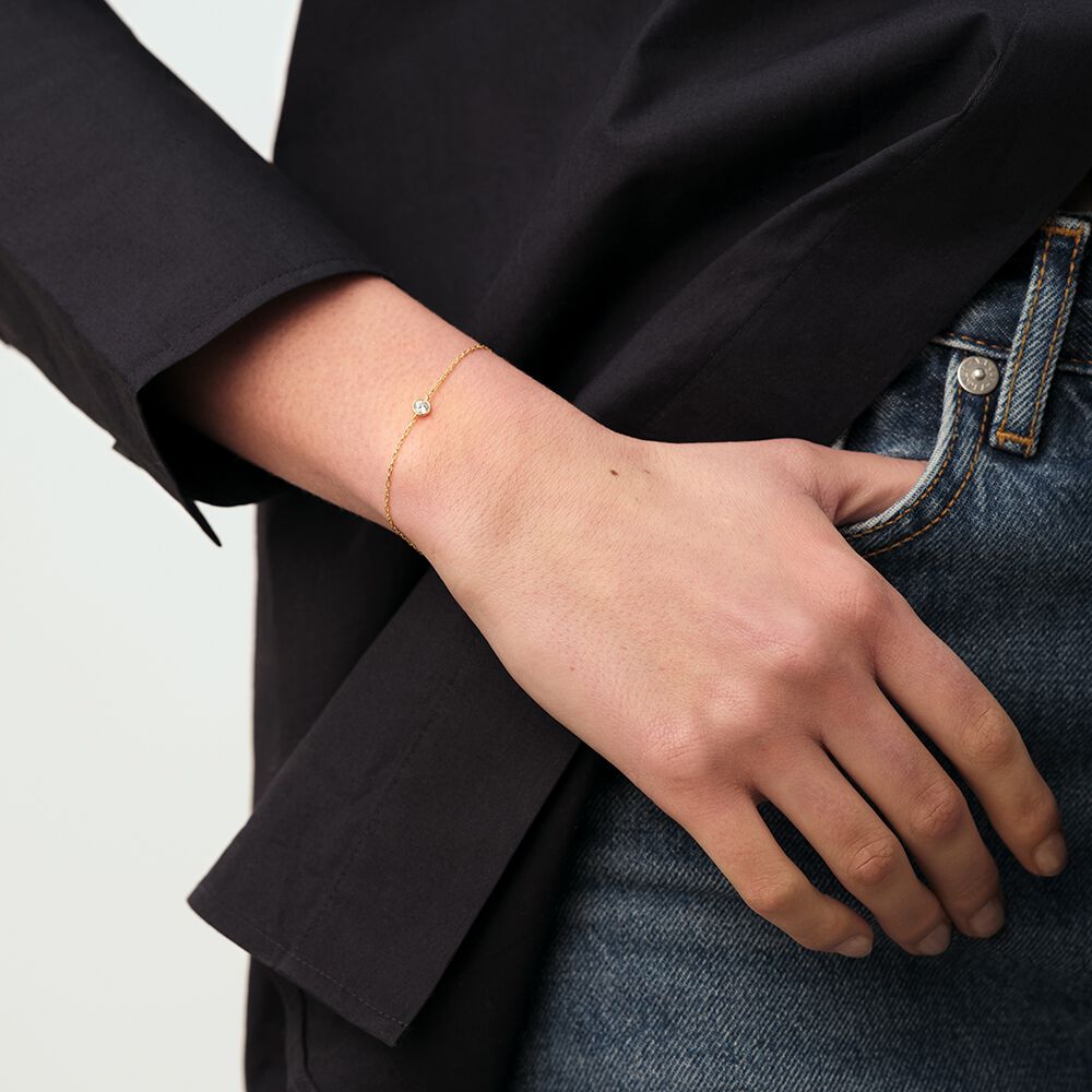 Bracelet souple BRILLANT - Cristal / Doré - Bracelets fantaisie  | Agatha