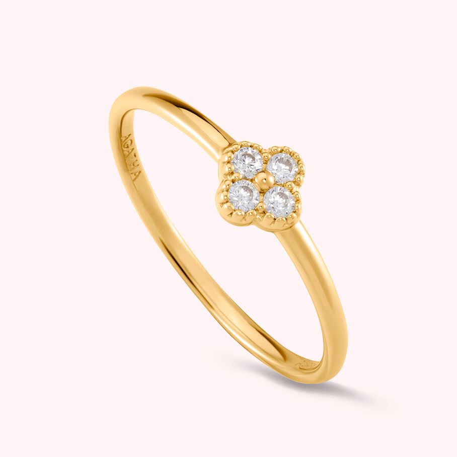 Bague fine BELOVED - Cristal / Doré - Bagues  | Agatha