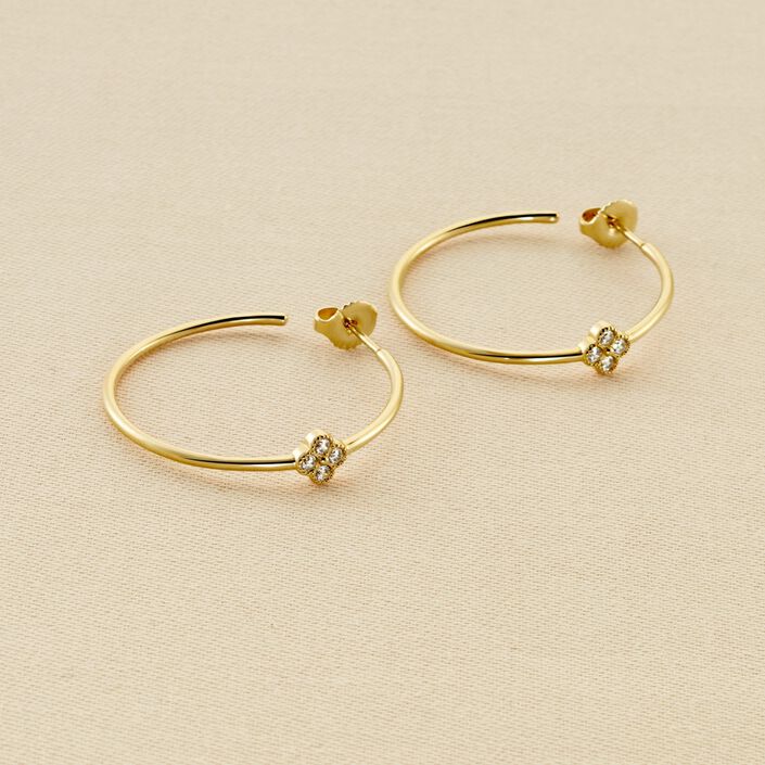Créoles BELOVED - Cristal / Doré - Boucles d'oreilles  | Agatha