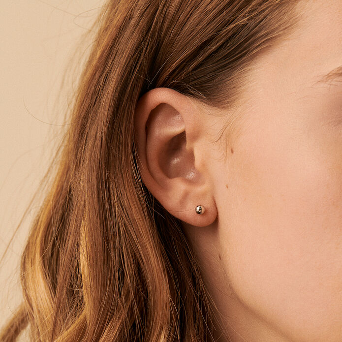 Boucles d'oreilles puces BOUL - Argenté - Boucles d'oreilles puces  | Agatha