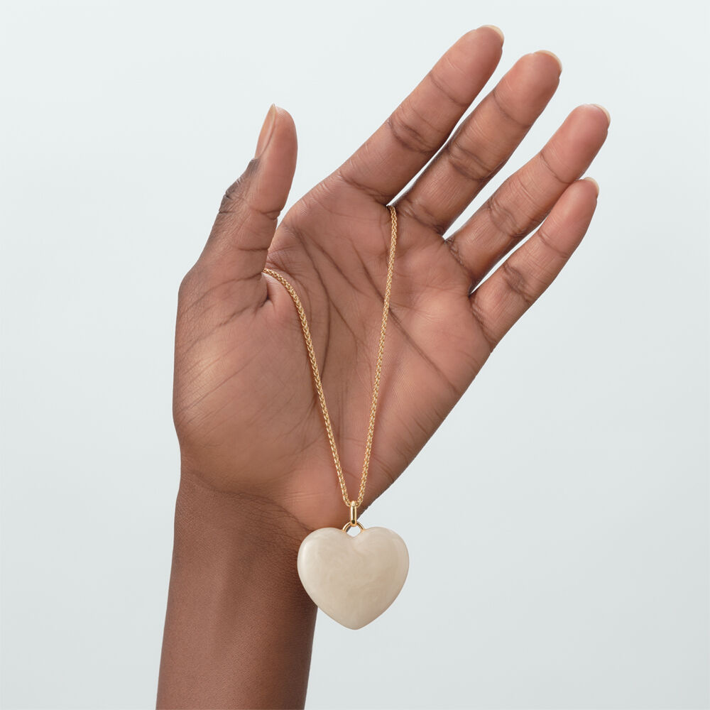 Pendentif SACR&Eacute; C&OElig;UR - Ivoire / Dor&eacute; - Sacre coeur  | Agatha