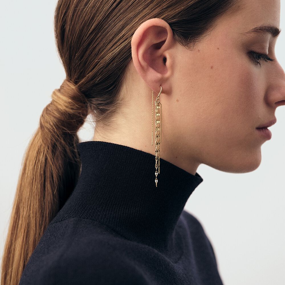 Boucles d'oreilles pendantes NEBET - Doré - Boucles d'oreilles fantaisies  | Agatha