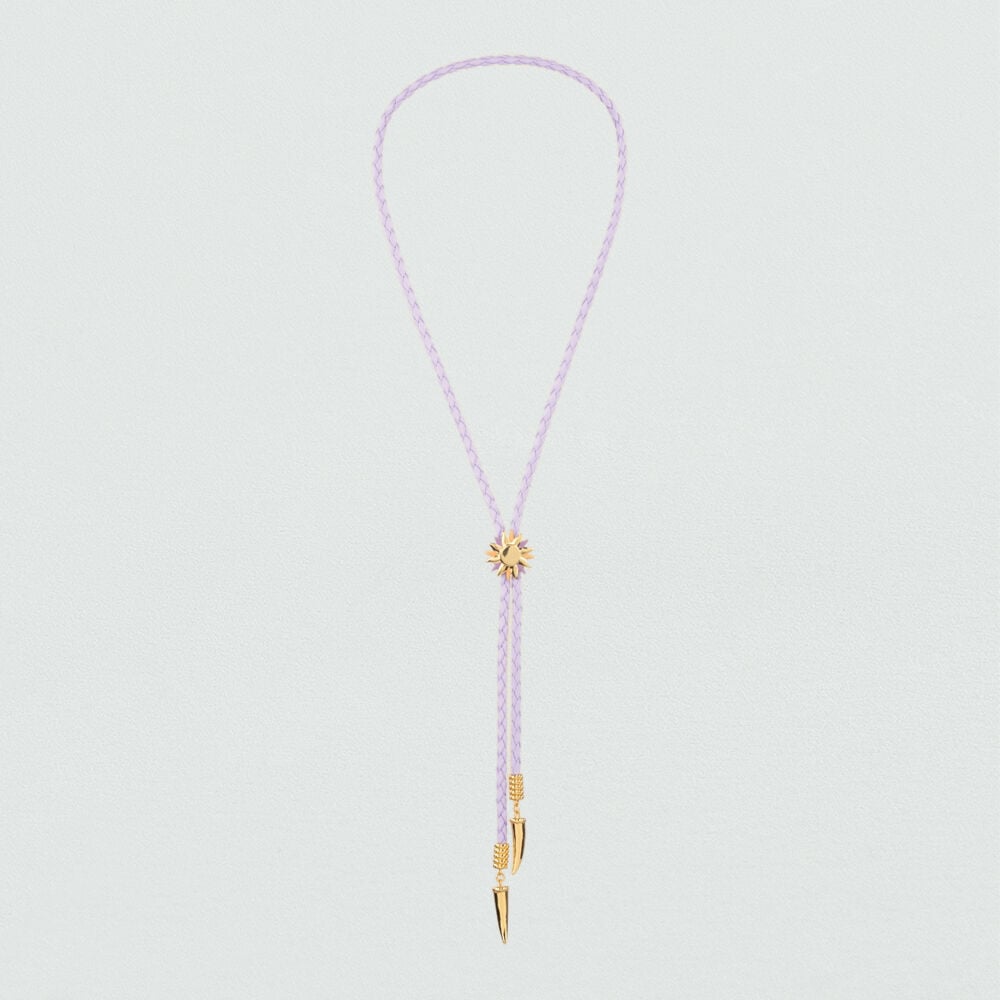 Collier mi-long RODEO - Mauve / Doré - Outlet  | Agatha